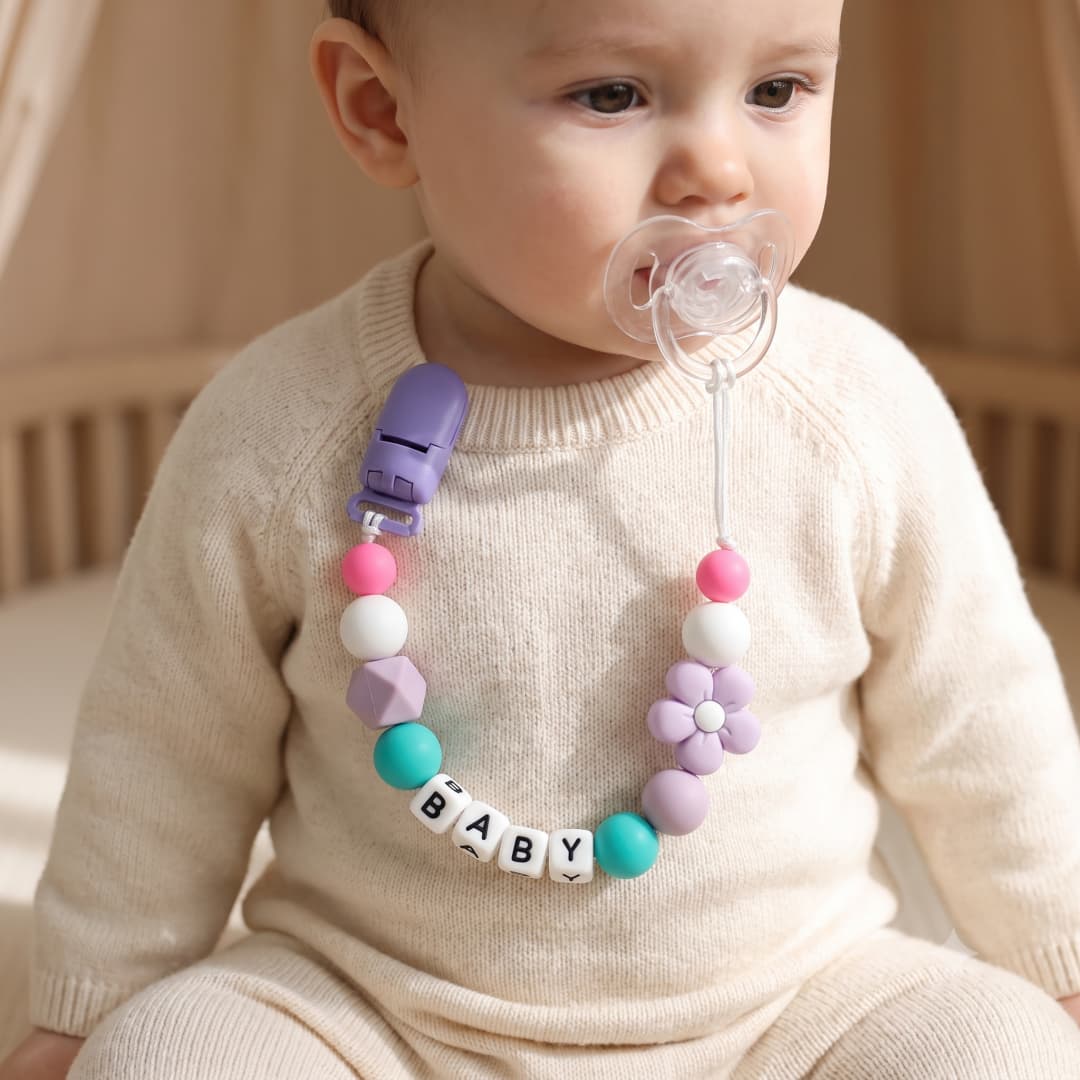 Baby Food Teether - Personalized Pacifier Clip Custom Name Baby