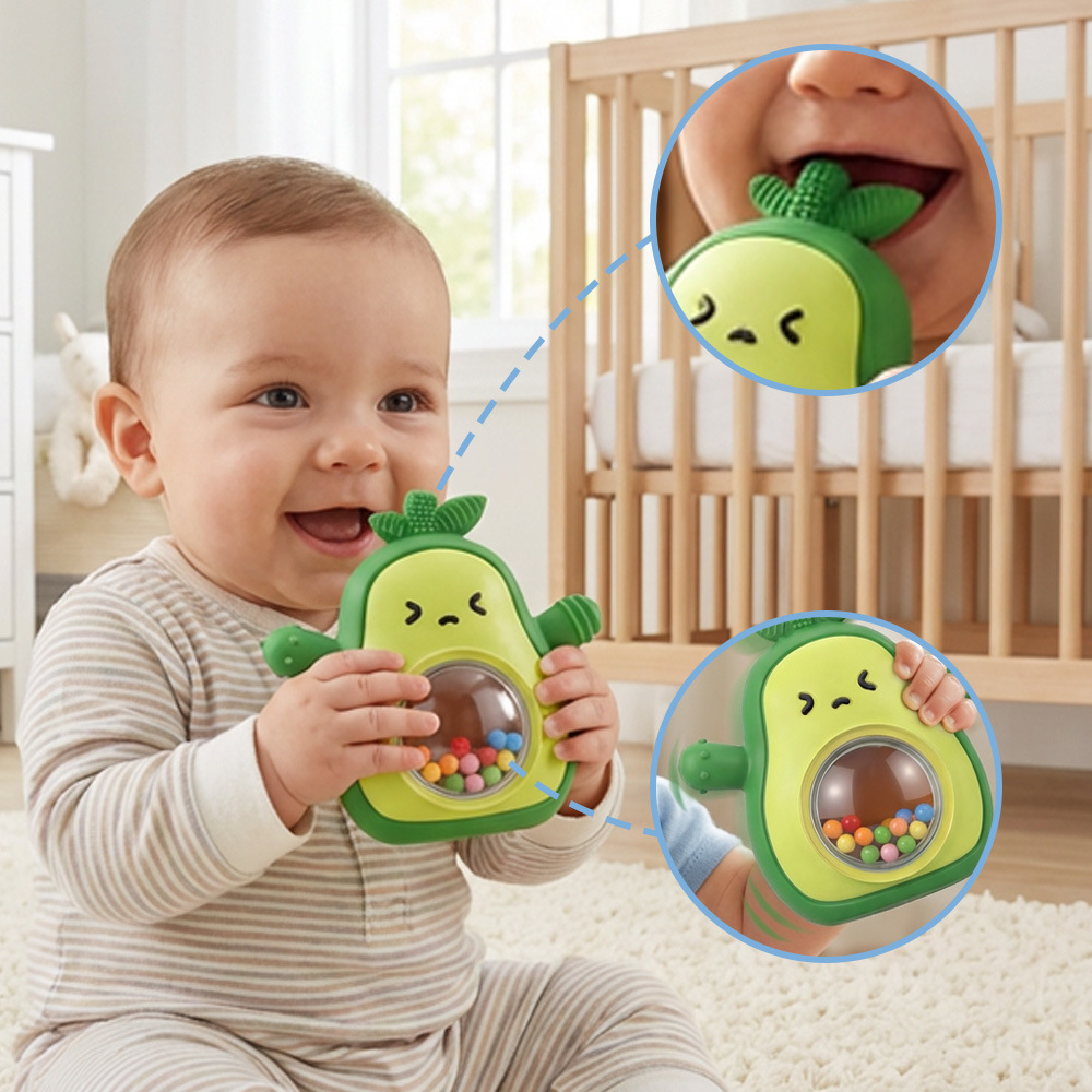 Baby Food Bites - Avocado Baby Teether Food Grade Silicone