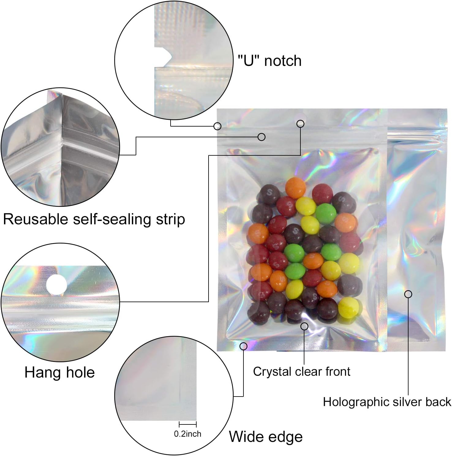 50/10PCS Laser Sealing Bags Pl - Food Pouch Reusable recension och pris