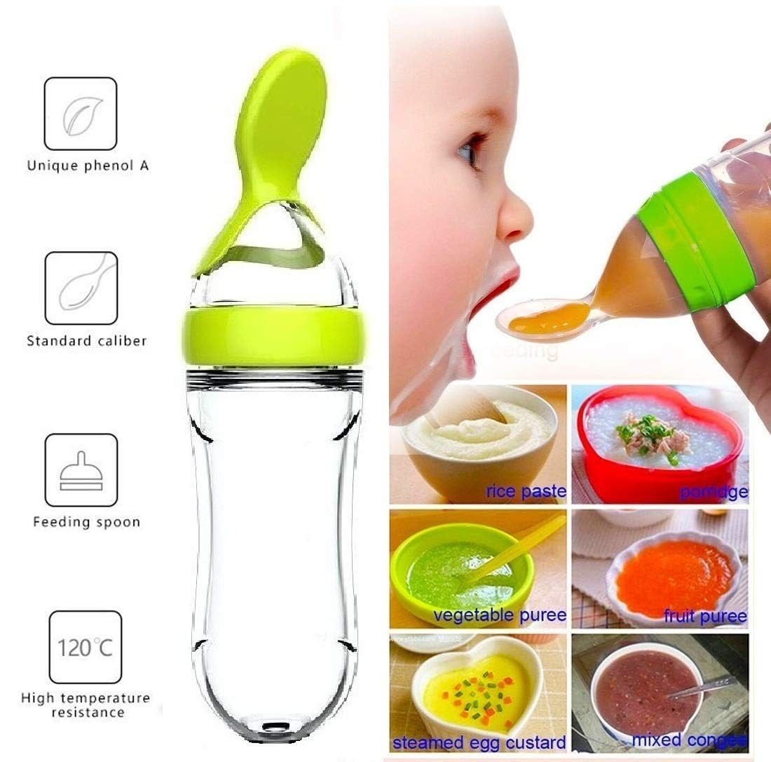 Squeezing Feeding Bottle Cup S - Baby Food Dispensing Spoon recension och pris