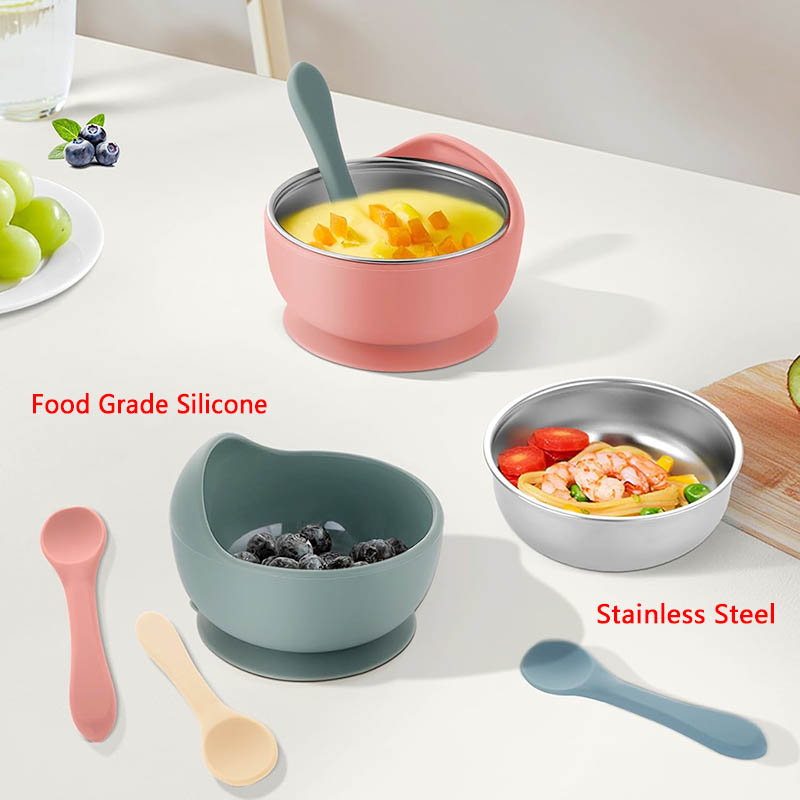 3Pcs Set Baby Feeding Bowl Wit - Baby Food Dispensing Spoon recension och pris