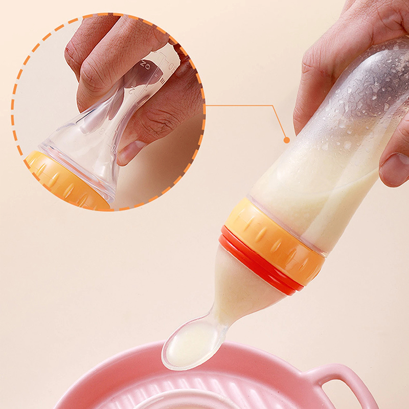 Squeezing Feeding Bottle Silic - Baby Food Dispensing Spoon recension och pris