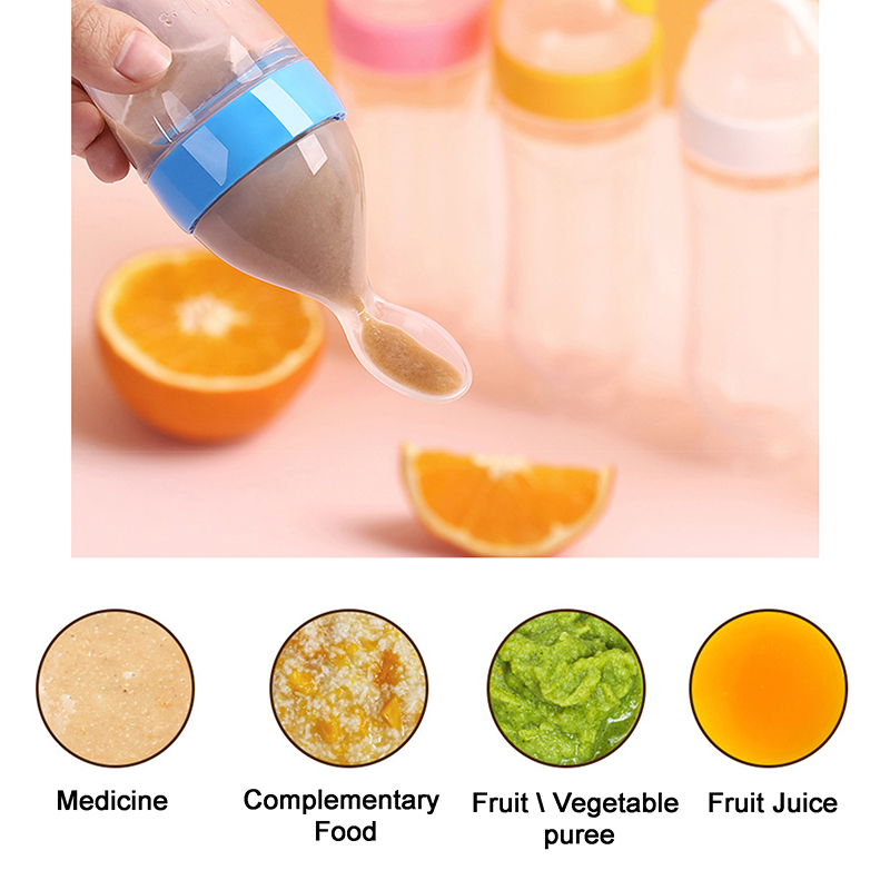 Squeezing Feeding Bottle Silic - Baby Food Dispensing Spoon recension och pris