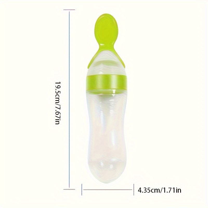 Baby Feeding Silicone Bottle w - Baby Food Dispensing Spoon recension och pris