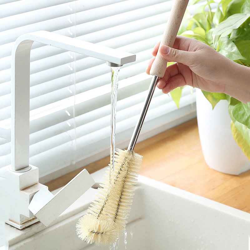 Long Wooden Handle Bottle Brus - Baby Food Dispensing Spoon recension och pris