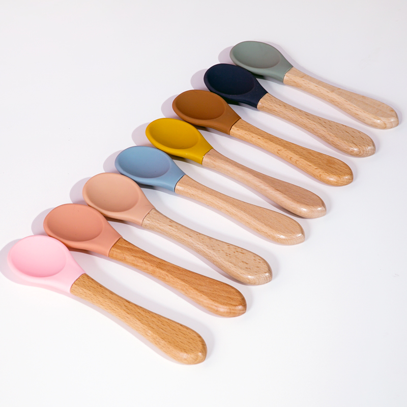 Feeding Wooden Handle Silicone - Baby Food Dispensing Spoon recension och pris