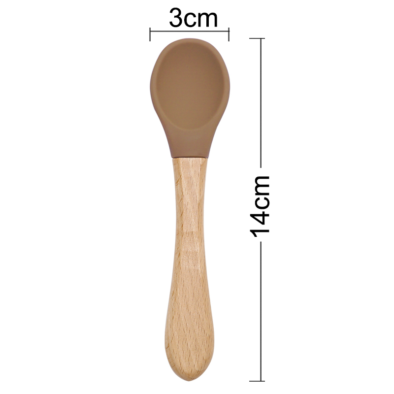 Feeding Wooden Handle Silicone - Baby Food Dispensing Spoon recension och pris